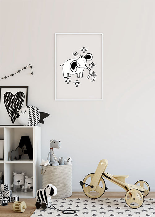 Wandbild - Scribble Elephant