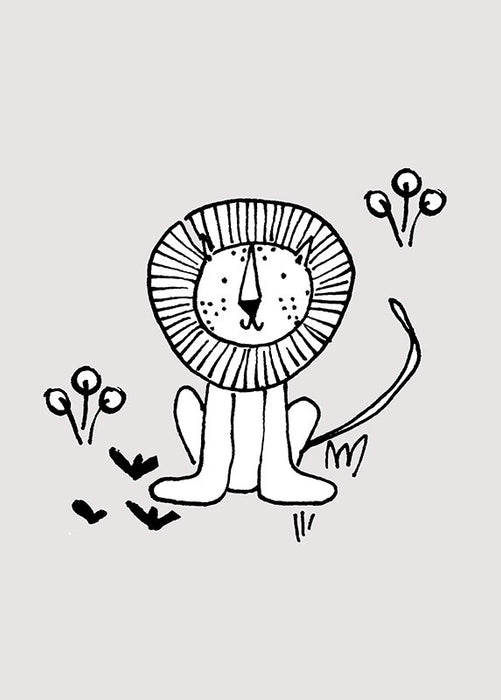 Wandbild - Scribble Lion
