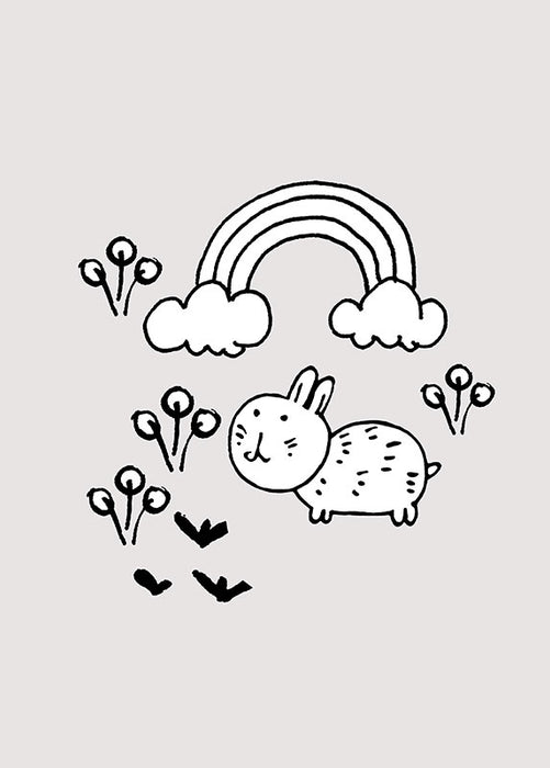 Komar NEU | Wandbild - Scribble Bunny - Größe 40 x 50 cm