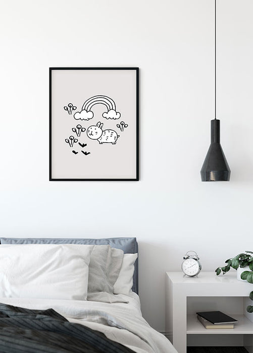 Komar NEU | Wandbild - Scribble Bunny - Größe 40 x 50 cm