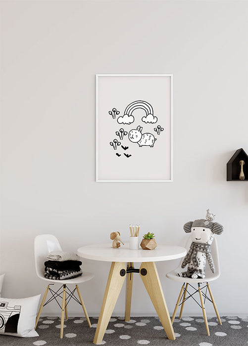 Wandbild - Scribble Bunny