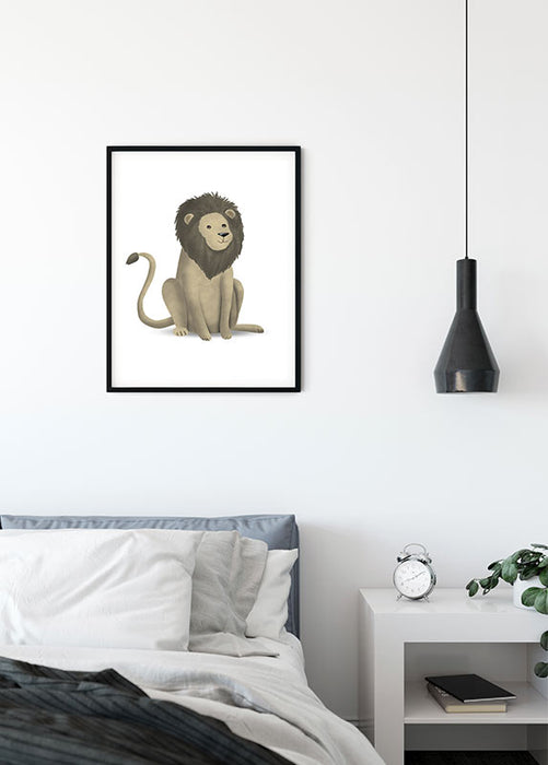 Wandbild - Cute Animal Lion