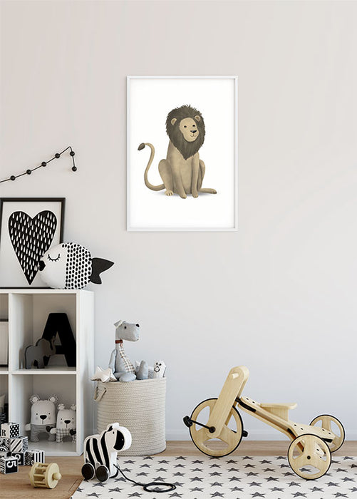 Wandbild - Cute Animal Lion