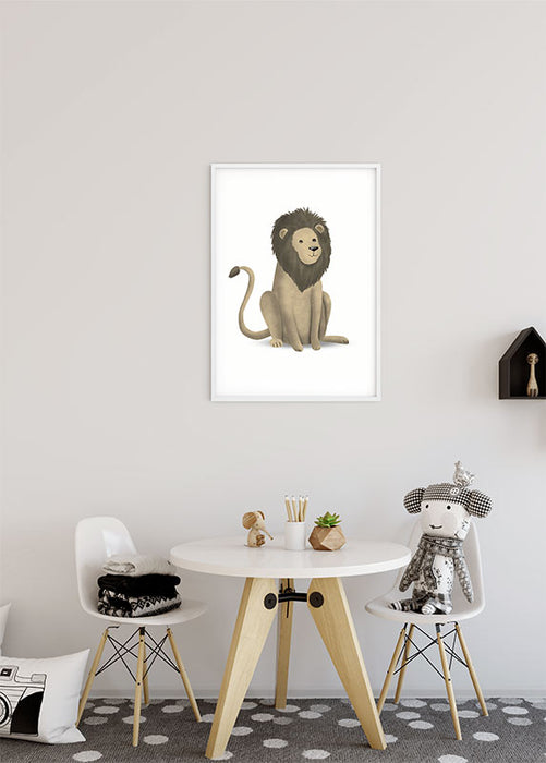 Wandbild - Cute Animal Lion