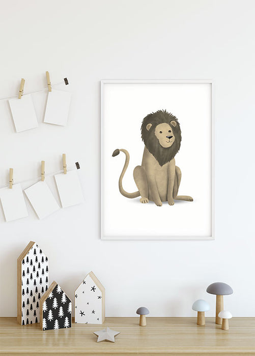 Wandbild - Cute Animal Lion