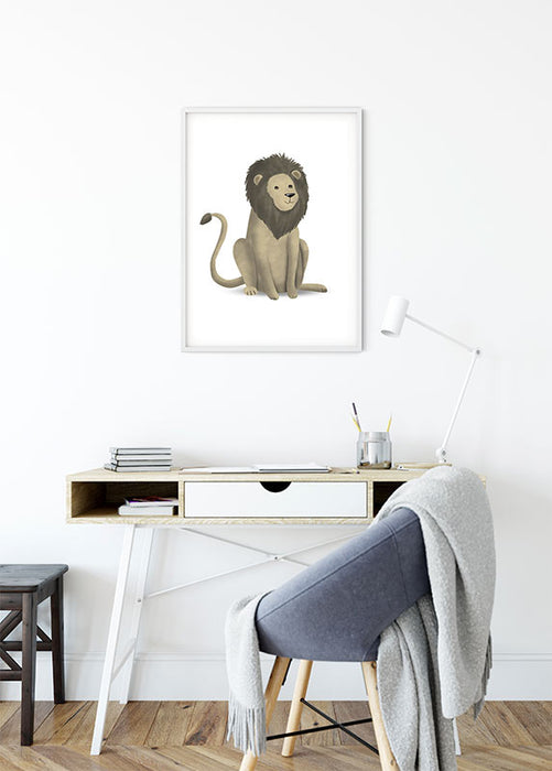 Wandbild - Cute Animal Lion
