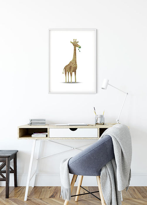 Wandbild - Cute Animal Giraffe