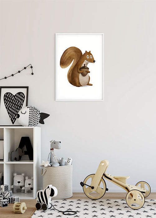 Komar NEU | Wandbild - Cute Animal Squirrel - Größe 50 x 70 cm