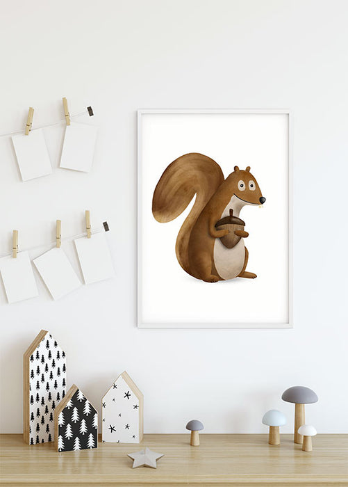 Komar NEU | Wandbild - Cute Animal Squirrel - Größe 50 x 70 cm