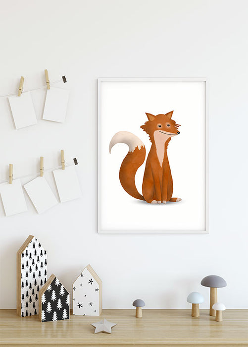 Wandbild - Cute Animal Fox
