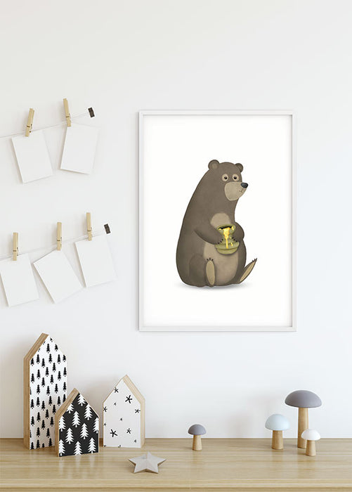 Wandbild - Cute Animal Bear