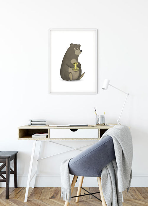 Wandbild - Cute Animal Bear