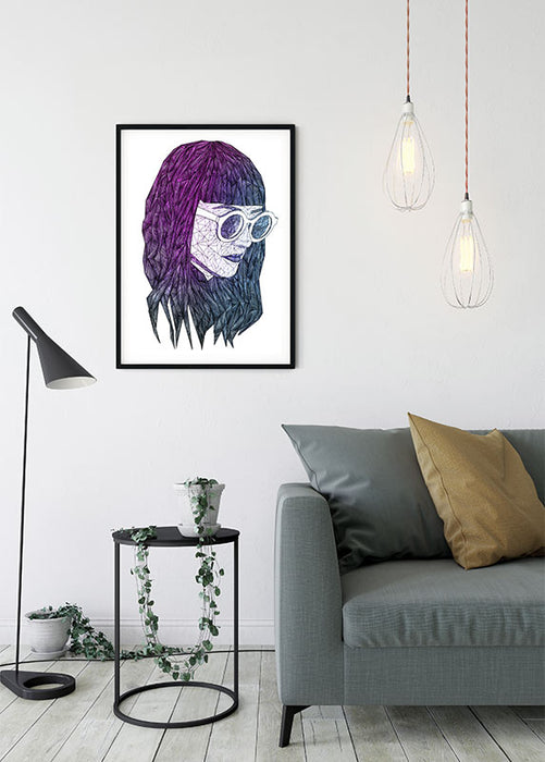 Wandbild - Grid Violet