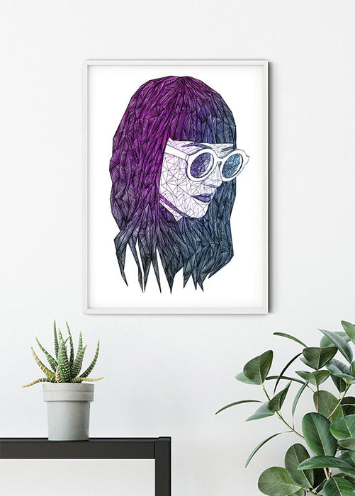 Wandbild - Grid Violet