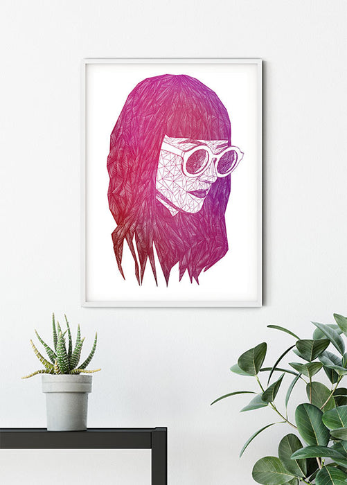Wandbild - Grid Pink