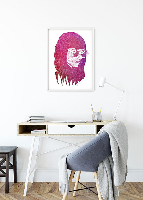 Wandbild - Grid Pink