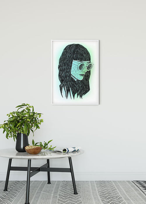 Komar NEU | Wandbild - Grid Green - Größe 40 x 50 cm