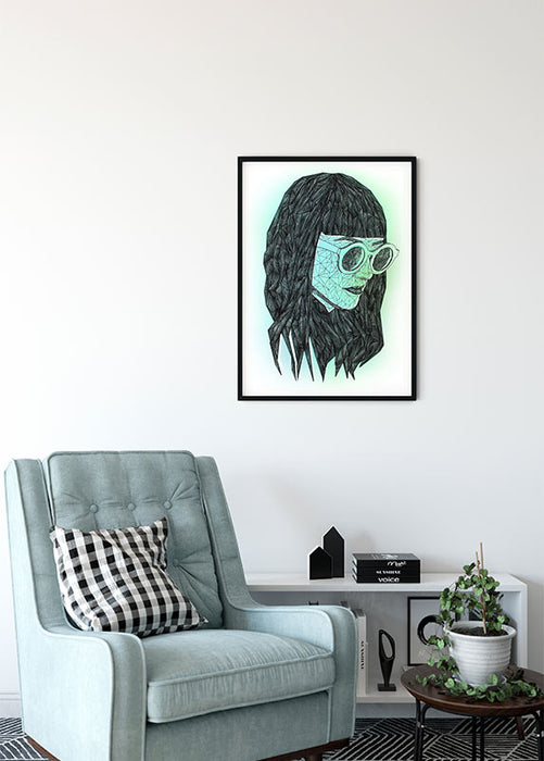 Komar NEU | Wandbild - Grid Green - Größe 50 x 70 cm