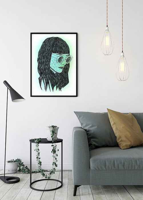 Komar NEU | Wandbild - Grid Green - Größe 50 x 70 cm