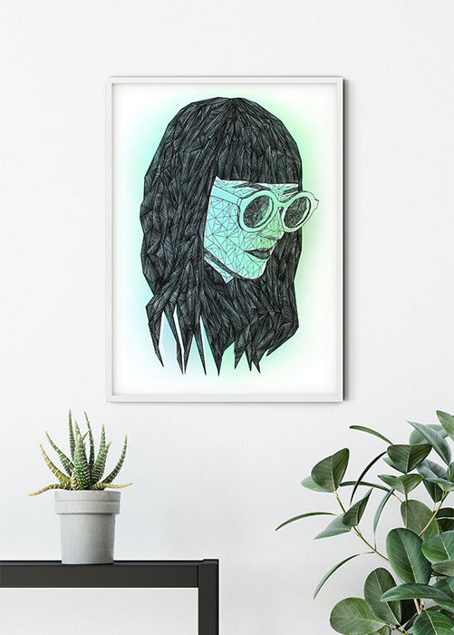 Komar NEU | Wandbild - Grid Green - Größe 50 x 70 cm