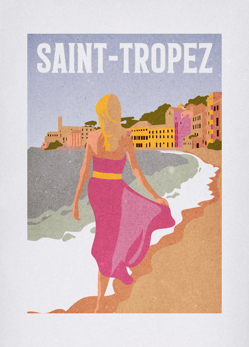 Komar NEU | Wandbild - Vintage Travel Saint-Tropez