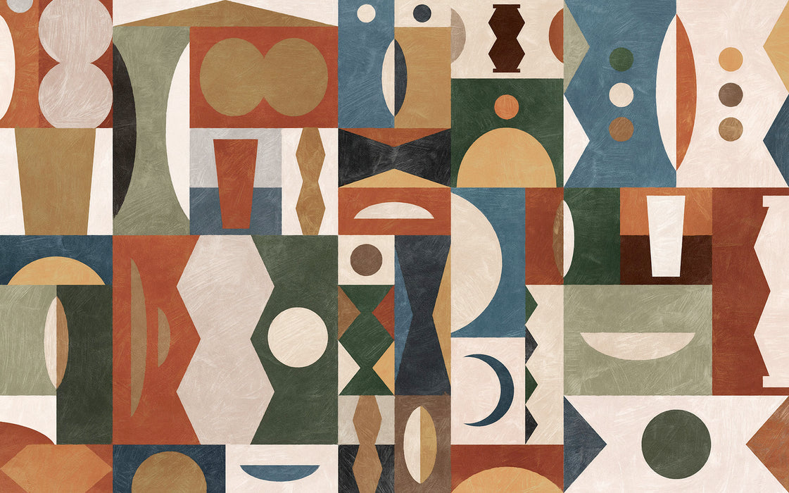 Digitaldruck Vlies Fototapete | Tribal Tiles | 400 x 250 cm