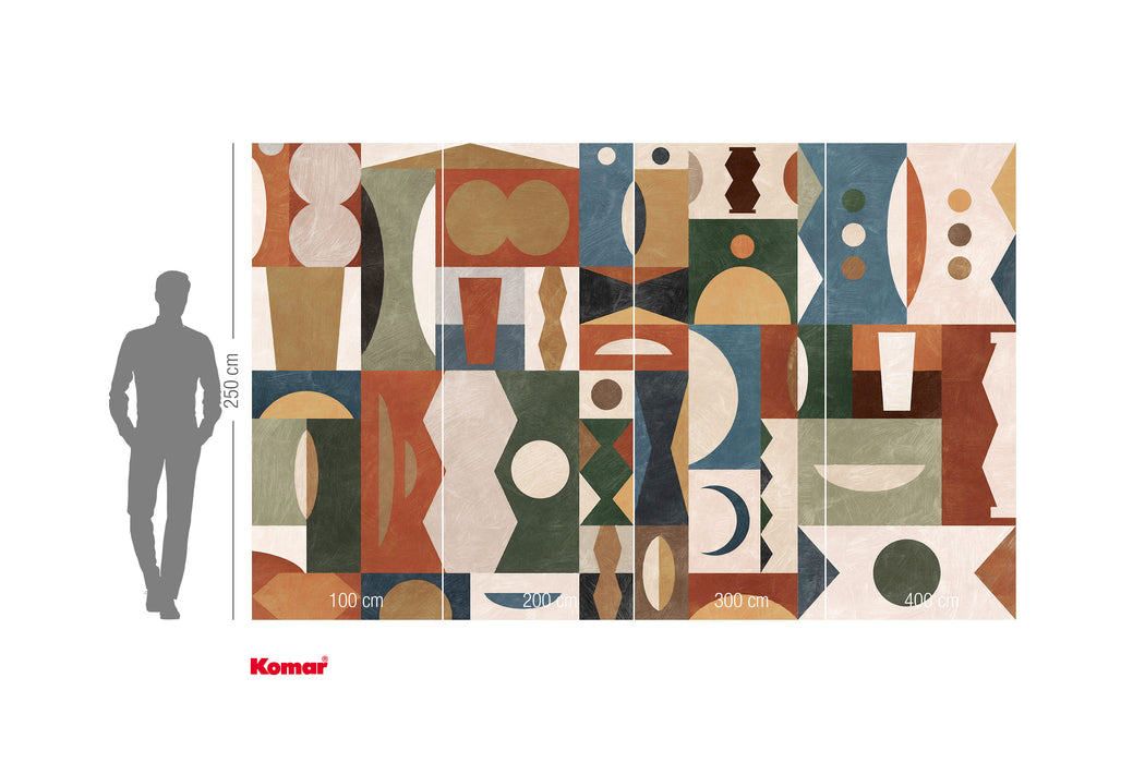 Komar NEU | Digitaldruck Vlies Fototapete - Tribal Tiles - Größe 400 x 250 cm