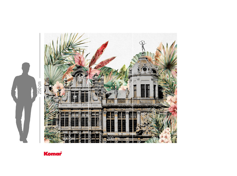 Komar NEU | Digitaldruck Vlies Fototapete - Tropical Palace - Größe 300 x 250 cm