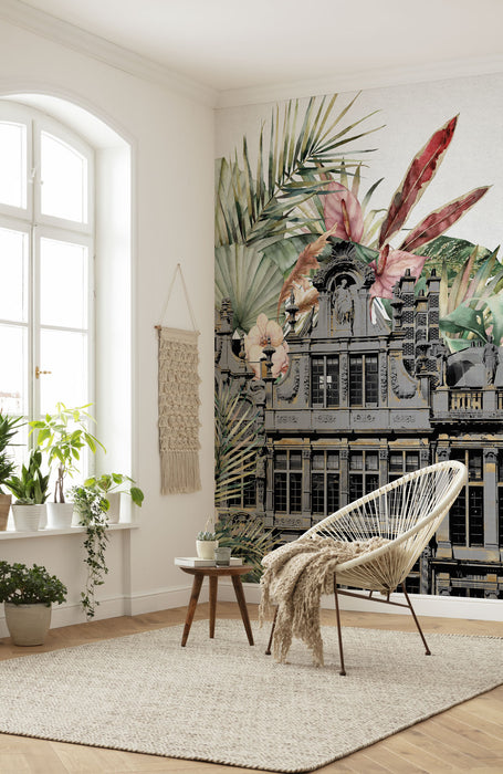 Komar NEU | Digitaldruck Vlies Fototapete - Tropical Palace - Größe 300 x 250 cm