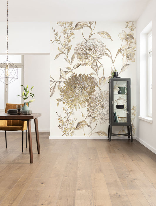 Komar NEU | Digitaldruck Vlies Fototapete - Vintage Chrysanthemum - Größe 200 x 250 cm