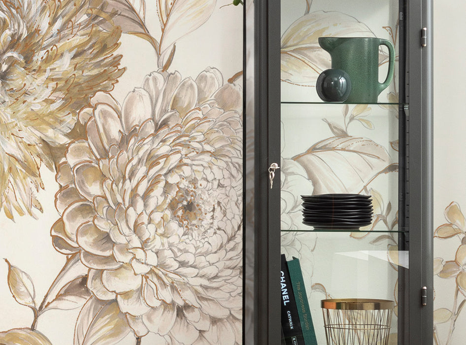 Komar NEU | Digitaldruck Vlies Fototapete - Vintage Chrysanthemum - Größe 200 x 250 cm