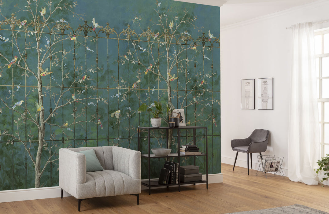 Komar NEU | Digitaldruck Vlies Fototapete - Birdsong Breeze - Größe 400 x 250 cm