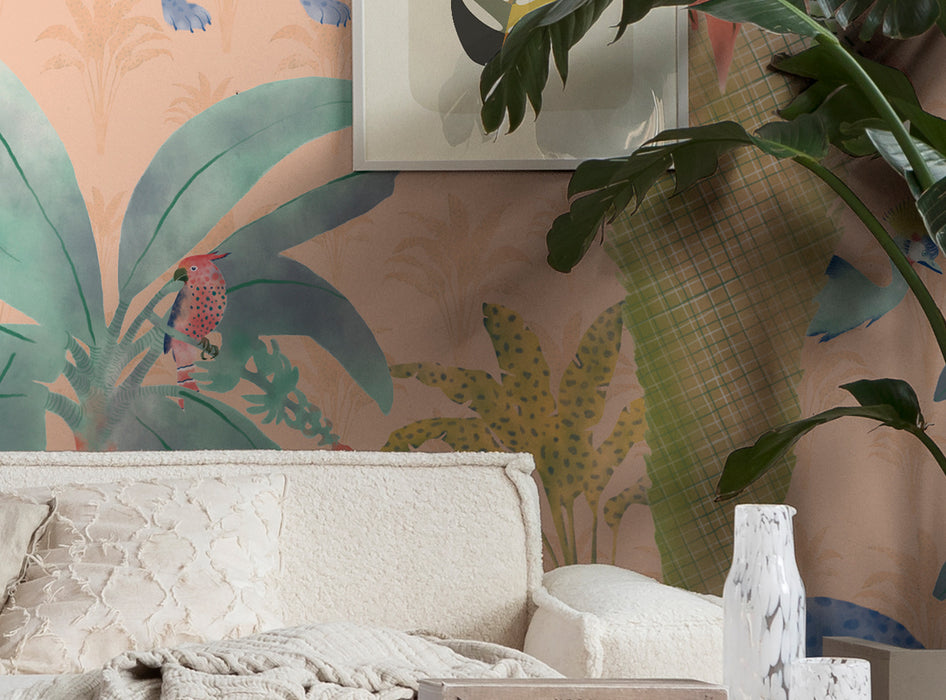 Komar NEU | Digitaldruck Vlies Fototapete - Safari Pattern - Größe 300 x 250 cm