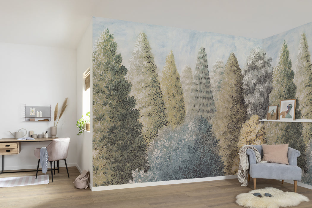 Digitaldruck Vlies Fototapete | Painted Woods | 400 x 250 cm