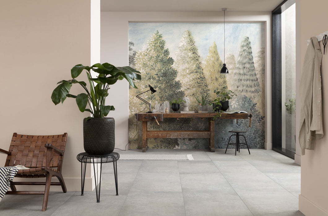 Komar NEU | Digitaldruck Vlies Fototapete - Painted Woods - Größe 400 x 250 cm