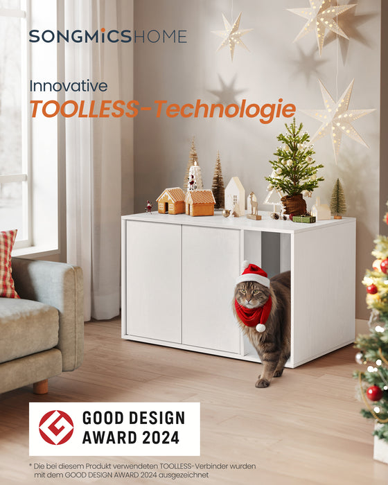 Feandrea | Katzenklo-Schrank mit Push-to-Open Türen für große Katzen