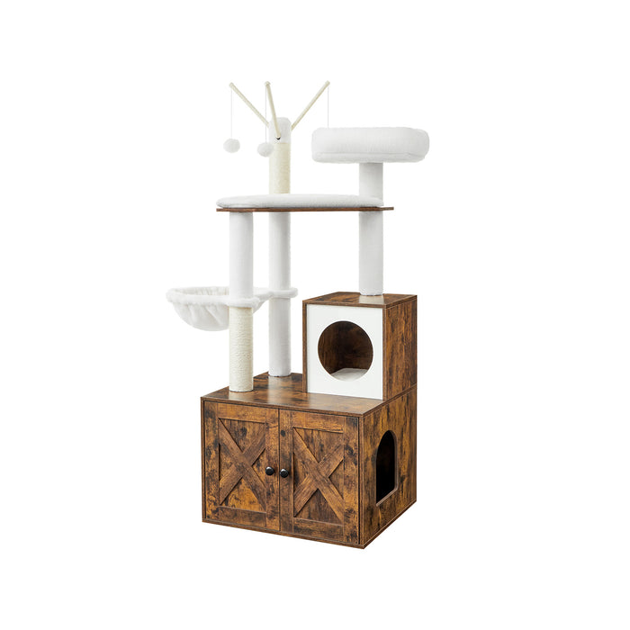 Feandrea | Kratzbaum mit Katzenklo-Schrank