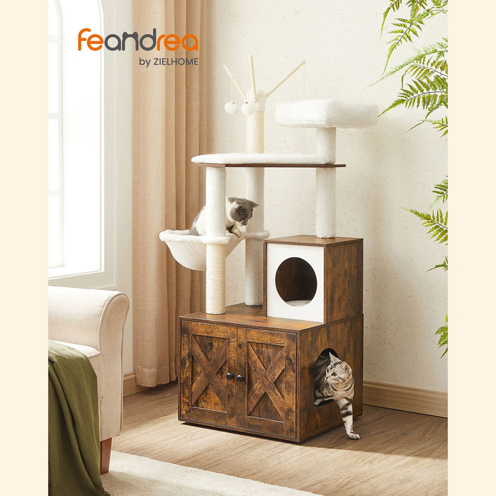 Feandrea | Kratzbaum mit Katzenklo-Schrank