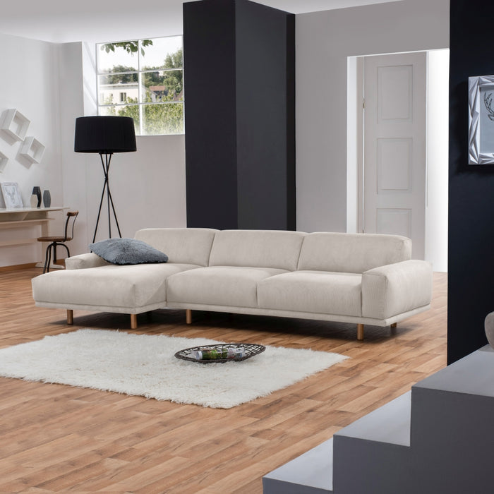 NEU Max Winzer | Penelope | Sofa | Longchair links / Sofa 2,5-Sitzer rechts | Füße Buche Eichefarbig Lackiert (rund)