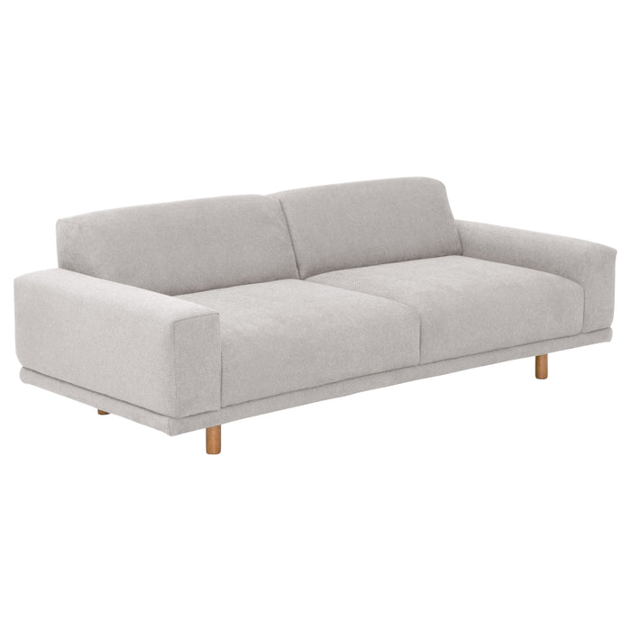 NEU Max Winzer | Penelope | Sofa 2,5-Sitzer | Silber | Flachgewebe | Buche Eichefarbig Lackiert (rund)