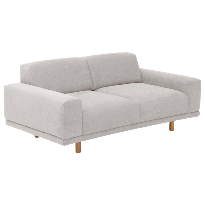NEU Max Winzer | Penelope | Sofa 2-Sitzer | Silber | Flachgewebe | Buche Eichefarbig Lackiert (rund)