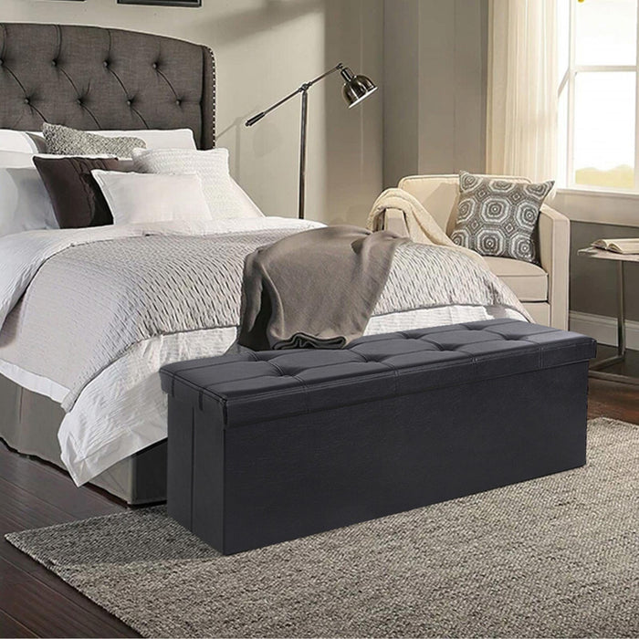 SONGMICS | Polsterbank mit Stauraum 110 cm Schwarz