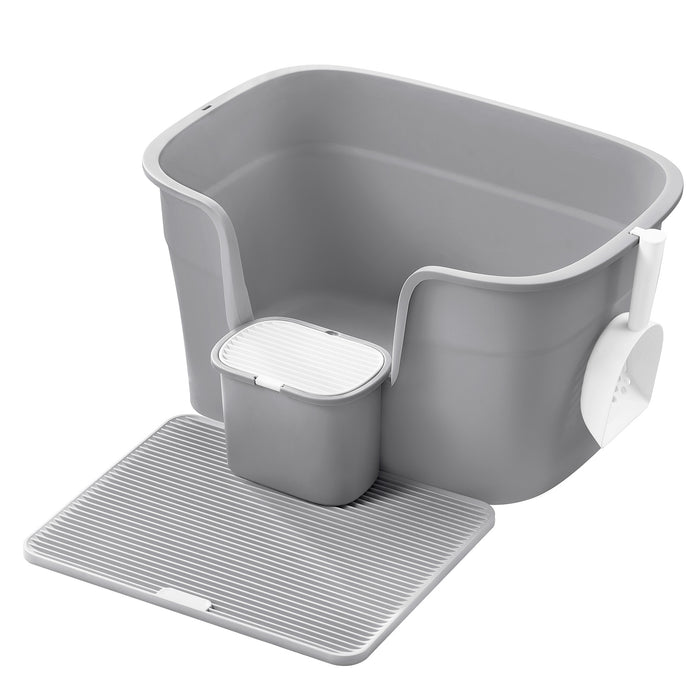 Feandrea | Katzenklo mit hohen Seitenwänden taubengrau