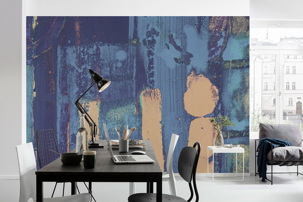 Digitaldruck Vlies Fototapete | Stems Blooming Blue | 500 x 280 cm