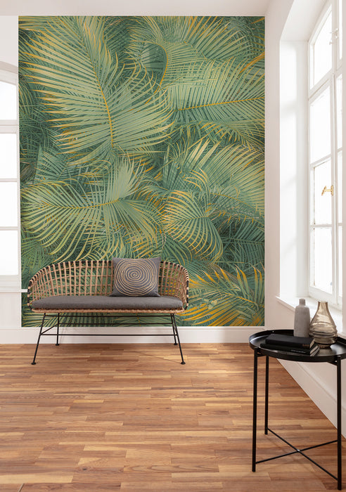 Digitaldruck Vlies Fototapete | Neon Fern | 200 x 250 cm