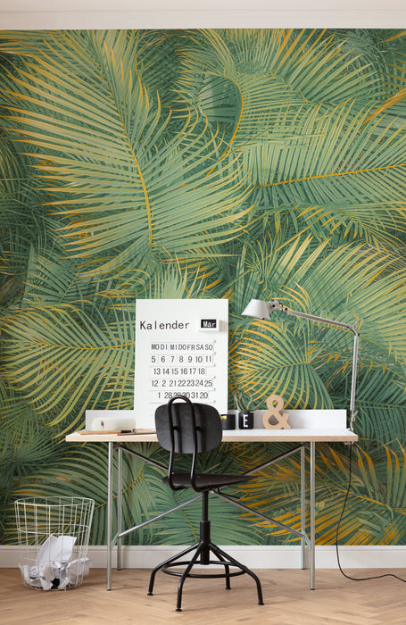 Digitaldruck Vlies Fototapete | Neon Fern | 200 x 250 cm