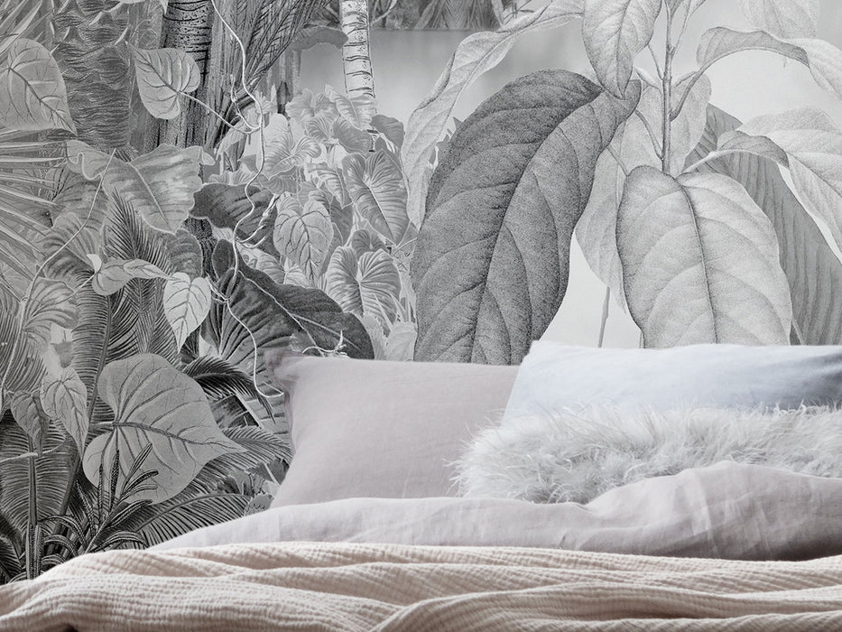 Digitaldruck Vlies Fototapete | Lac Tropical Black & White | 200 x 270 cm