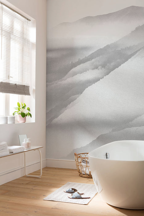 Digitaldruck Vlies Fototapete | White Noise Mountain | 200 x 280 cm