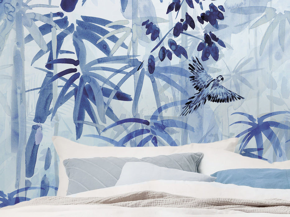 Digitaldruck Vlies Fototapete | Blue Jungle | 300 x 280 cm