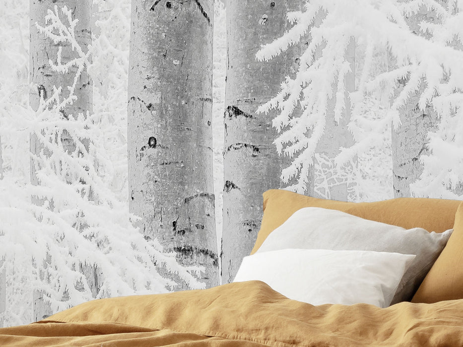 Digitaldruck Vlies Fototapete | Winter Wood | 400 x 280 cm